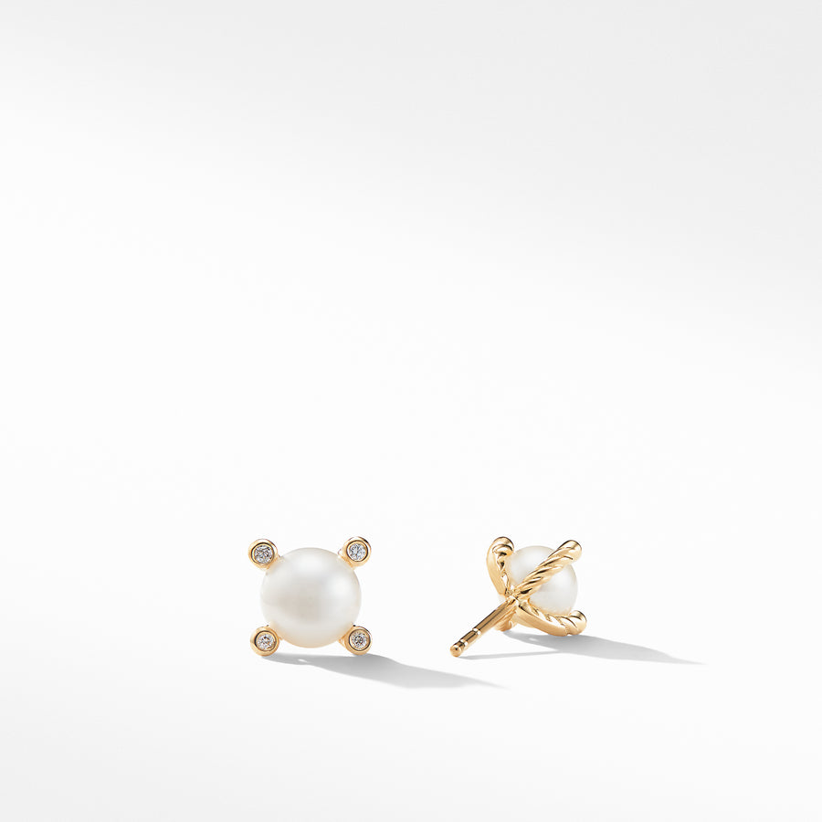 David Yurman Cable Earrings with Diamonds and Pearls in Gold - E09009D88DPEDI-883932098075