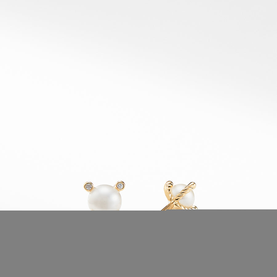 David Yurman Cable Earrings with Diamonds and Pearls in Gold - E09009D88DPEDI-883932098075