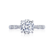Heralding from the Petite Crescent Collection; this beautiful new style truly allows your round center to stand out. Beautiful marquise shapes with brilliant graduating diamonds dance along this stunning engagement ring. 