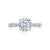 Heralding from the Petite Crescent Collection; this beautiful new style truly allows your round center to stand out. Beautiful marquise shapes with brilliant graduating diamonds dance along this stunning engagement ring. 