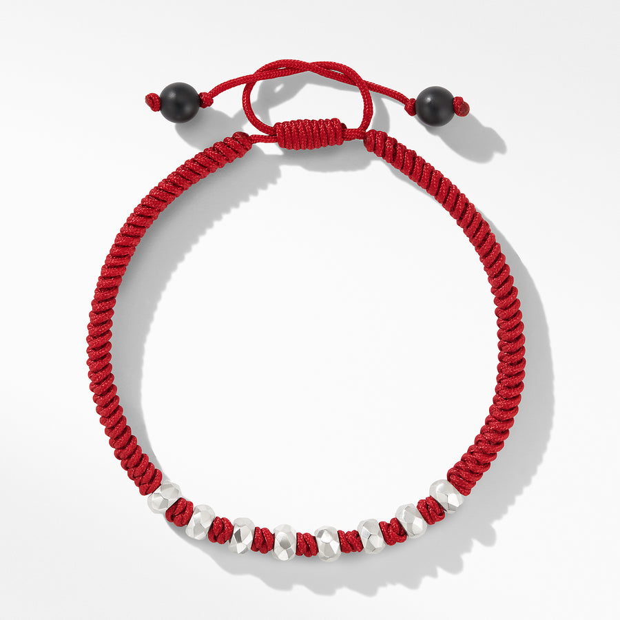 David Yurman DY Fortune Woven Bracelet in Red with Black Onyx - B25103MSSBBORD