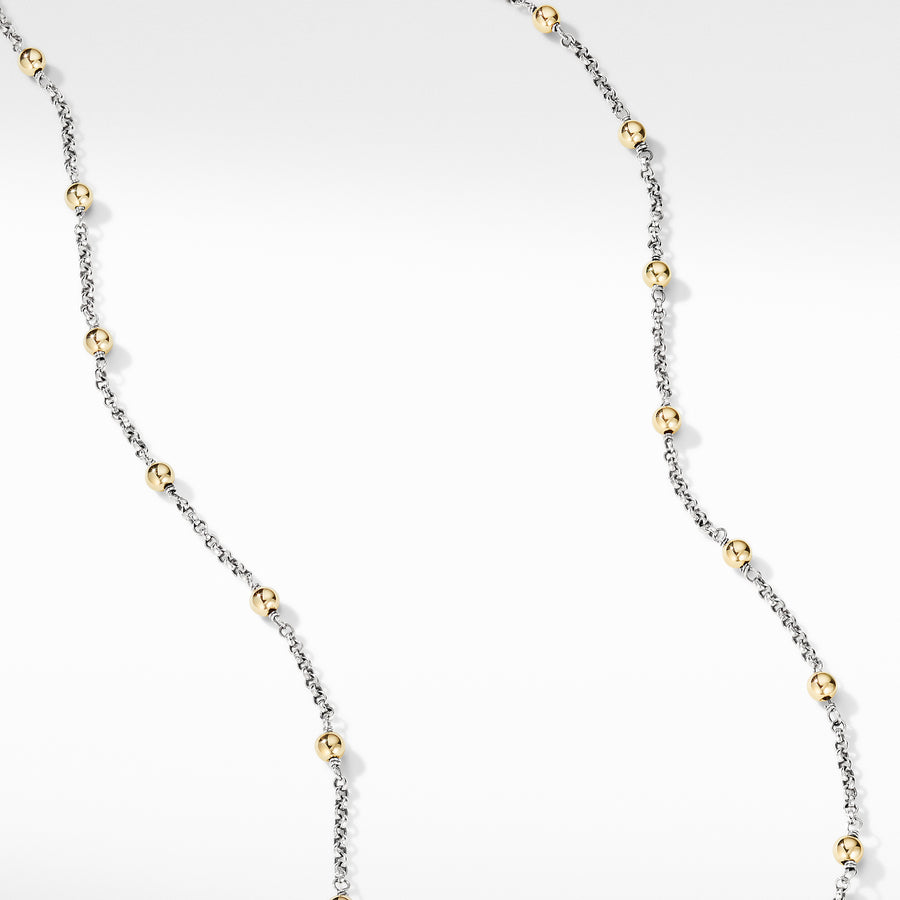 Cable Collectibles? Bead and Chain Necklace with 18K Yellow Gold Domes