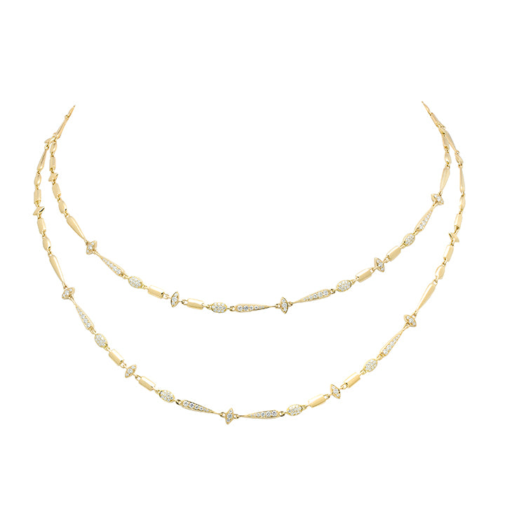 Etho Maria 18K Yellow Gold Brown Diamond Long Necklace - HN1818LH55090
