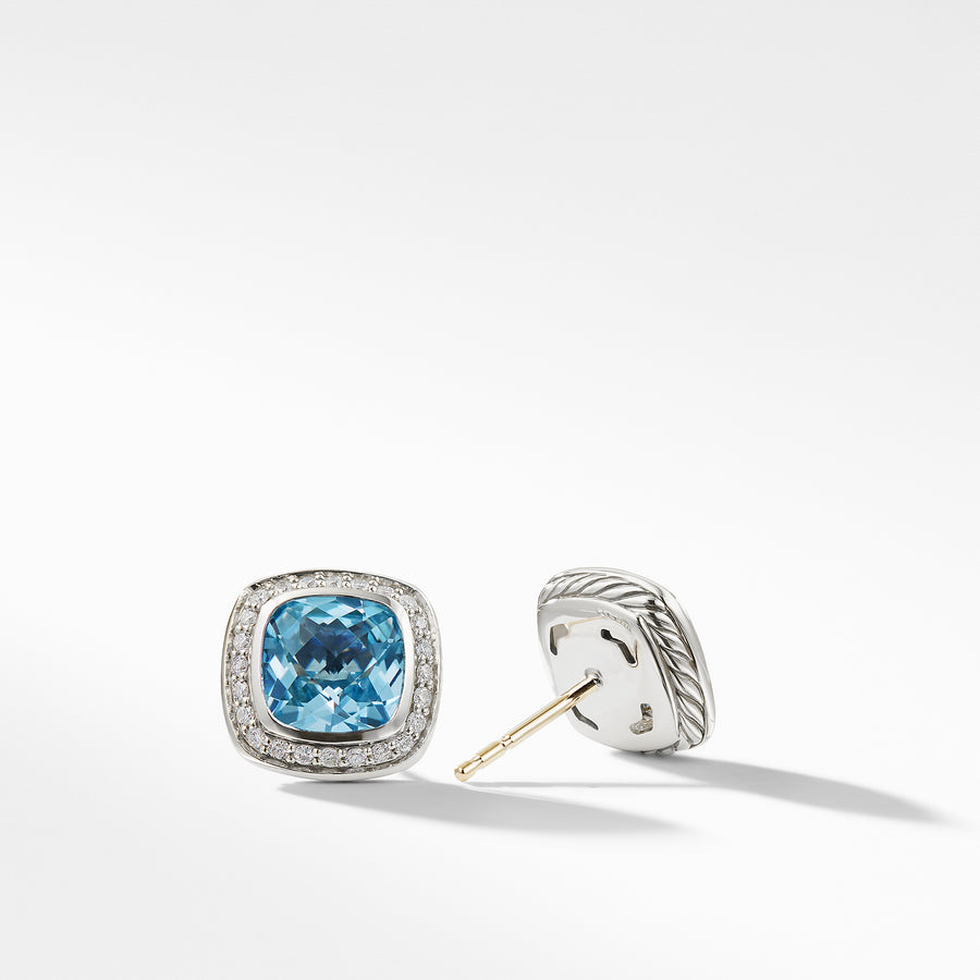 David Yurman Earrings Albion Stud Earrings with Blue Topaz and Diamonds - E12310DSSABTDI
