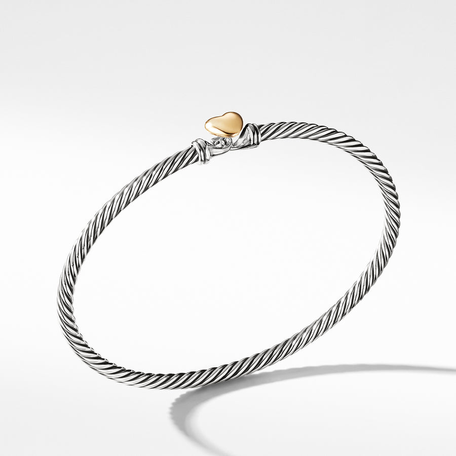 David Yurman Cable Collectibles Heart Bracelet with Gold - B09678S8