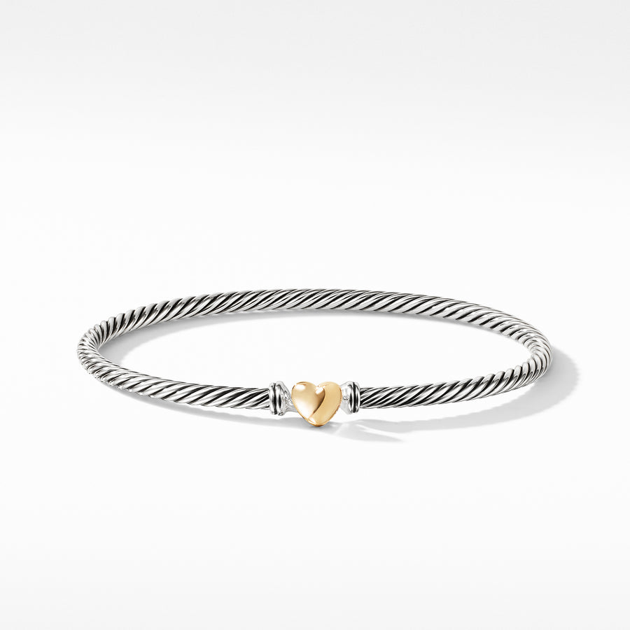 David Yurman Cable Collectibles Heart Bracelet with Gold - B09678S8