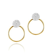 Yellow gold diamond Infinity earrings with gold jackets (0.35 tcw).