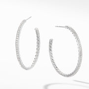 Medium Hoop Earrings with Pav? Diamonds