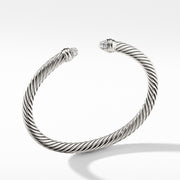 Sterling silver  ���  Pav? diamonds, 0.26 total carat weight  ���  Cable, 5mm wide