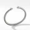 Sterling silver  ���  Pav? diamonds, 0.26 total carat weight  ���  Cable, 5mm wide