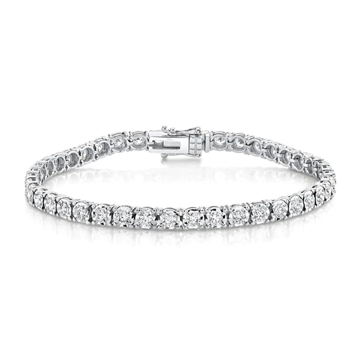 14K White Gold 7.00ctw Diamond Tennis Bracelet - 190032