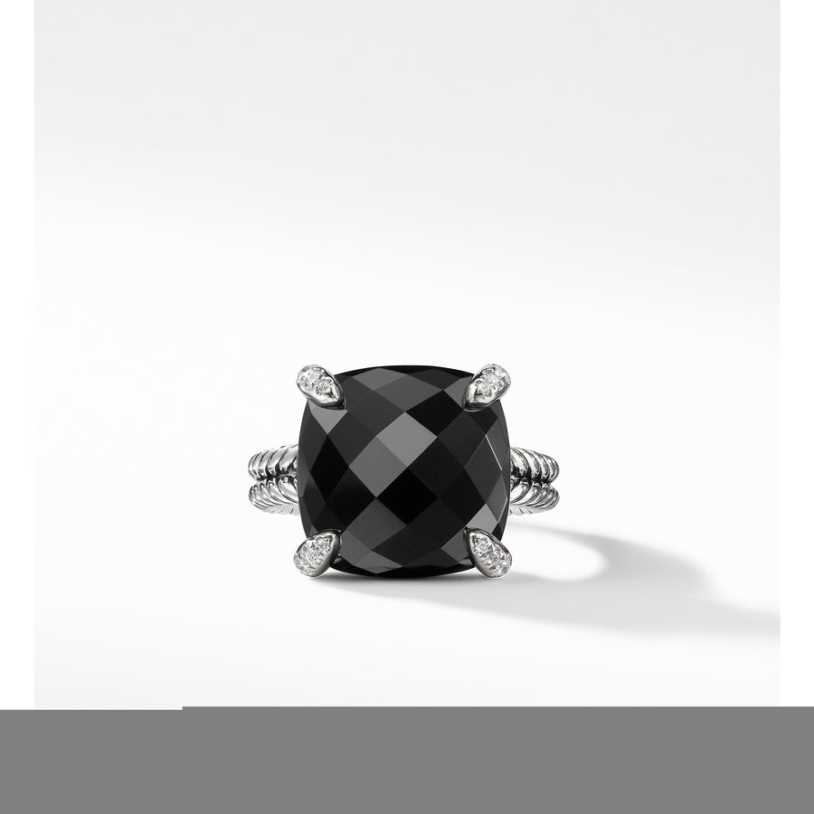 David Yurman Chatelaine Ring with Black Onyx & Pave Diamonds - R12742DSSABODI