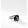 Sterling Silver ��� Faceted Black Onyx, Pav? diamonds, 0.08 total carat weight,  ��� Ring, 14mm