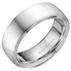A brushed white gold wedding band. This ring is available in 14K, 18K (White, Yellow & Rose gold), Platinum 950 & Palladium, please call for pricing.