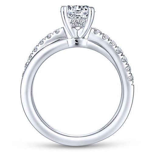 Gabriel & Co. 14k White Gold Criss Cross Diamond Engagement Ring - ER13880R4W44JJ