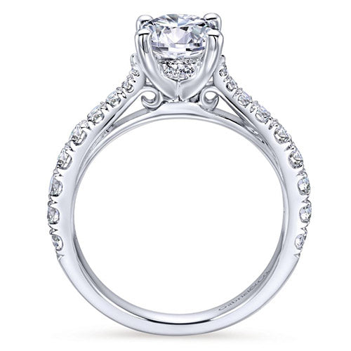 Gabriel & Co. 14k White Gold Round Straight Engagement Ring - ER12292R4W44JJ