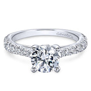 14K White Gold 0.56ct Diamond Engagement Ring *Center Stone Not Included*