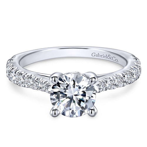 14K White Gold 0.56ct Diamond Engagement Ring *Center Stone Not Included*
