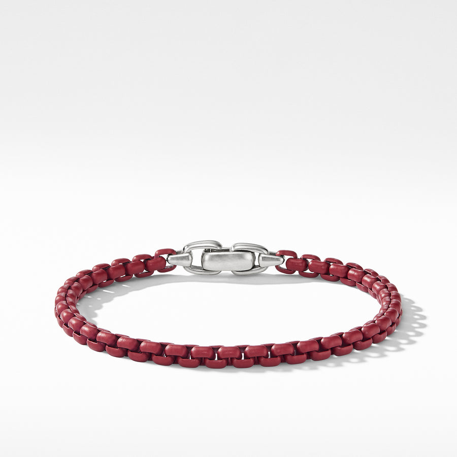 Box Chain Bracelet in Burgundy