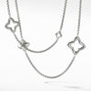 Sterling silver ��� Quatrefoils, 11-25mm wide ��� Small box chain, 2.7mm wide, 36 long ��� Toggle clasp"