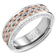 A multi-component white gold CARLEX with a rose gold center and 174 diamonds. This ring is available in 18K (White, Yellow & Rose) gold & Platinum 950.