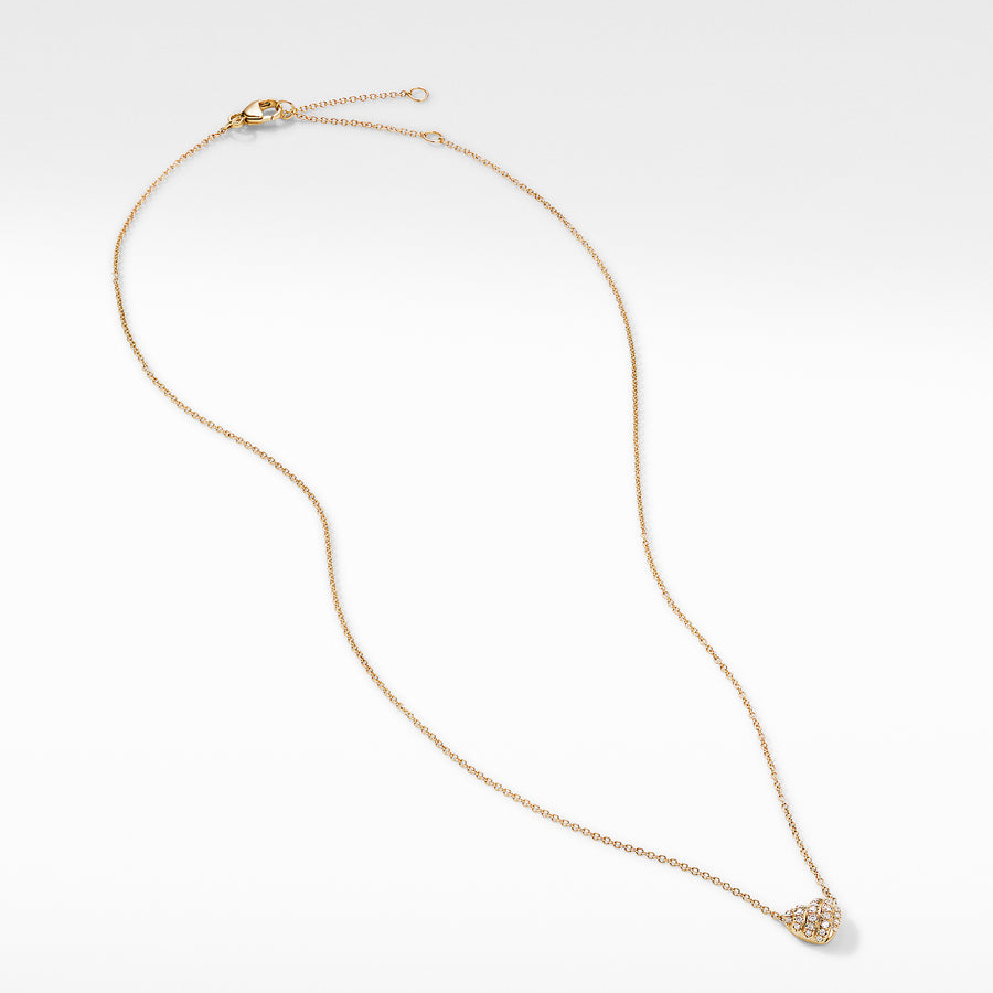David Yurman Heart Pendant Necklace in 18K Yellow Gold with Pave Diamonds- N16059D88ADI