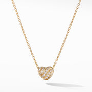 Heart Pendant Necklace in 18K Yellow Gold with Pav? Diamonds