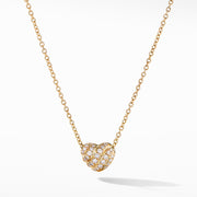 Heart Pendant Necklace in 18K Yellow Gold with Pav? Diamonds