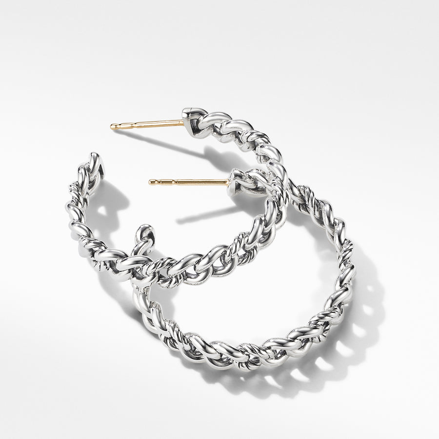 David Yurman Belmont Curb Link Medium Hoop Earrings - E16331SS