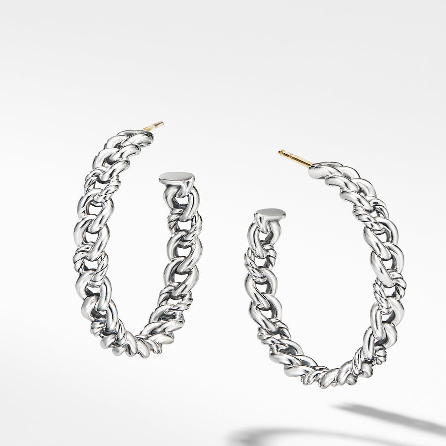 Belmont Curb Link Medium Hoop Earrings