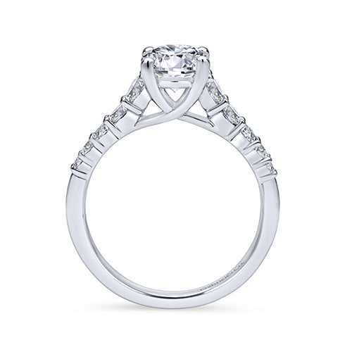 Gabriel & Co 14k White Gold Straight Diamond Engagement Ring - ER11756R4W44JJ