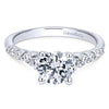 14k White Gold Round Straight 0.50 ct Diamond Engagement Ring with width of 6.70 mm, thickness of 7.40 mm, band width of 2.20 mm and size of 6.50 from the Contemporary Collection. *Center Stone not included*