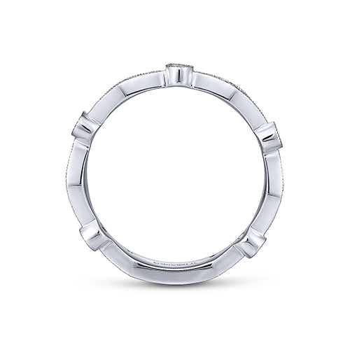 Gabriel & Co. 14k White Gold Diamond Stackable Ladies' Ring - LR4749W45JJ
