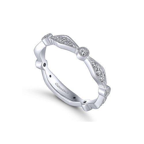 Gabriel & Co. 14k White Gold Diamond Stackable Ladies' Ring - LR4749W45JJ