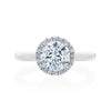 18KW 0.23ctw Diamond Halo Solitaire Semi Mounting