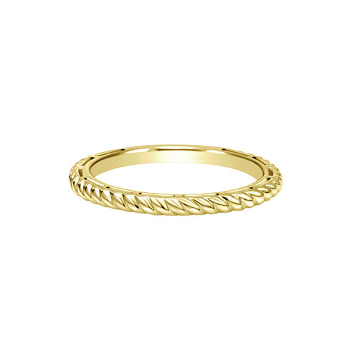 14k Yellow Gold Twisted Rope Stackable Ring