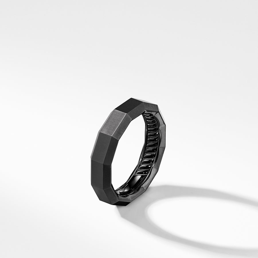 David Yurman Faceted Band Ring in Black Titanium - R25209MBB