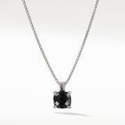 Chatelaine? Pendant Necklace with Black Onyx and Diamonds, 11mm