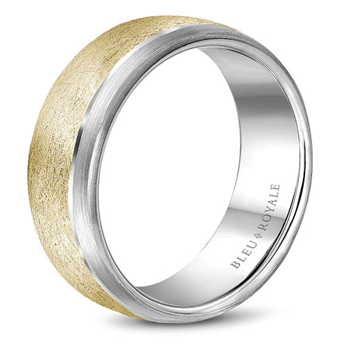 Bleu Royale 14k Two Tone Gold Men's Wedding Band - RYL-007YW55-M10