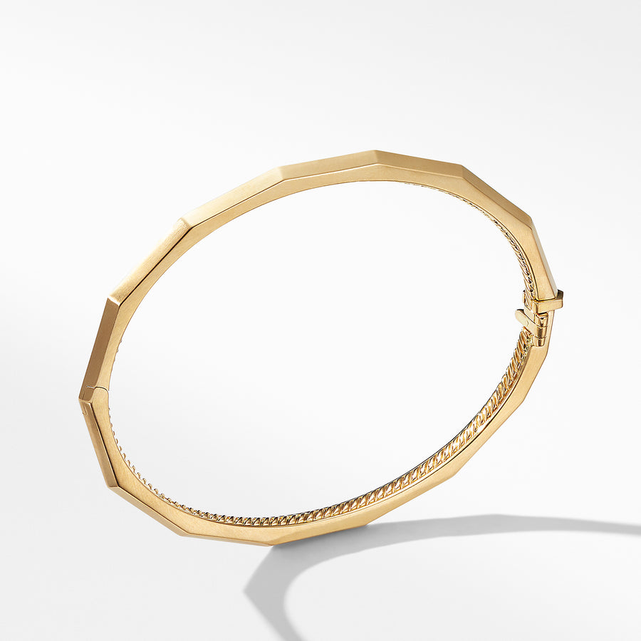 David Yurman Stax Single Row Faceted Bracelet in 18K Gold, 3mm - B1302388