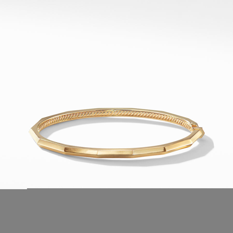 David Yurman Stax Single Row Faceted Bracelet in 18K Gold, 3mm - B1302388