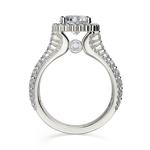 Michael M 18k White Gold Halo Engagement Ring R681-1.5