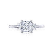 Simply stunning; simply Tacori. A traditionally elegant picture-frame prong outlines your princess center; which is further brought to life by two high-intensity cadillac side stones on a high polished band.