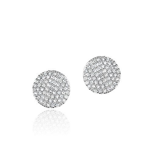 Yellow gold diamond mini Infinity stud earrings (0.60 tcw).