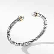 Sterling silver and 14-karat yellow gold ��� White cultured freshwater pearls, 5.75-6mm diameter,  ��� Cable, 5mm wide