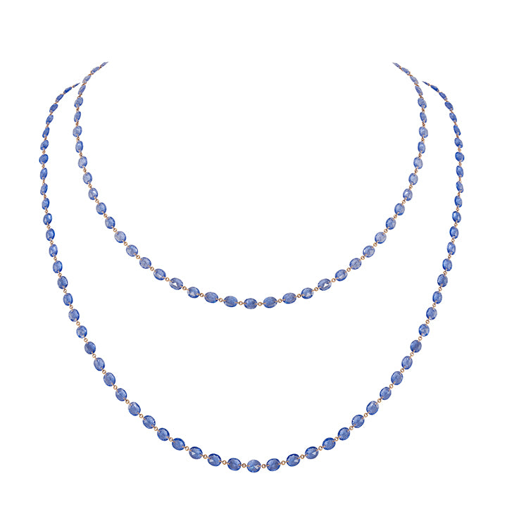 Etho Maria 18K Rose Gold Blue Sapphire Long Necklace - HN1592LH58387