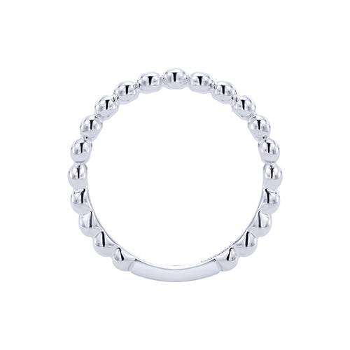 Gabriel & Co. 14k White Gold Beaded Fashion Stackable Ring - LR4871W4JJJ