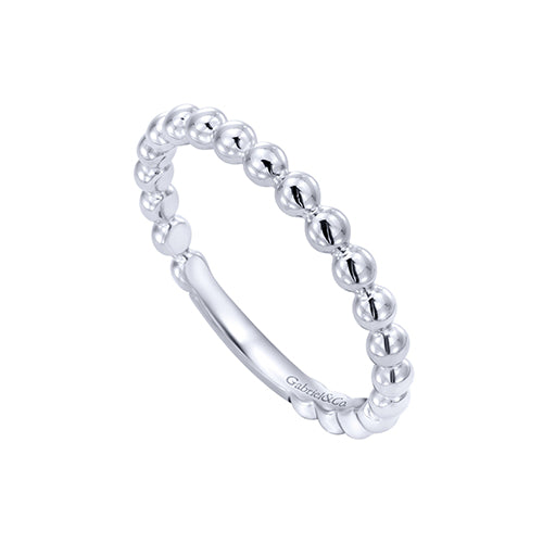 Gabriel & Co. 14k White Gold Beaded Fashion Stackable Ring - LR4871W4JJJ