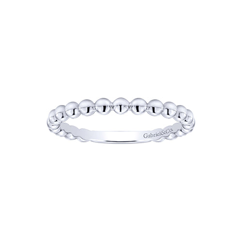 Gabriel & Co. 14k White Gold Beaded Fashion Stackable Ring - LR4871W4JJJ
