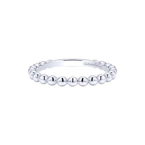 Gabriel & Co. 14k White Gold Beaded Fashion Stackable Ring - LR4871W4JJJ